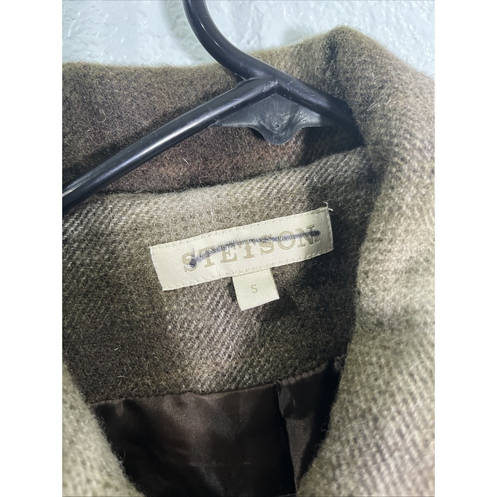 STETSON Women's Plaid Double Breasted Belted‎ Trench Coat Size S - Picture 3 of 6